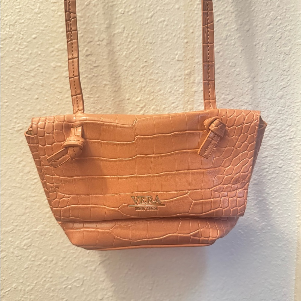 Women's Tan Croc-Embossed Bag